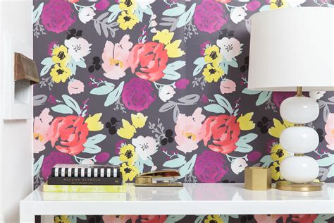 Caitlin Wilson Wallpaper Blooms Grande In Grey Grey Wallpaper