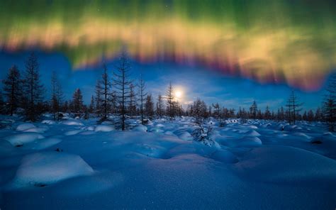 Winter Aurora Borealis Wallpapers Hd Wallpapers Id 19672