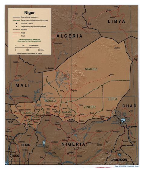 Large Detailed Political And Administrative Map Of Niger With Relief Images