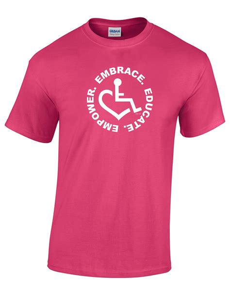Circle Of 3e Love T Shirt Pink By Circle 3e Loves Wheelchair Heart