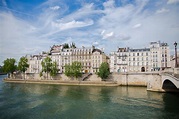 Paris, view of ile saint-louis and quai d'Orleans, the Seine - French ...