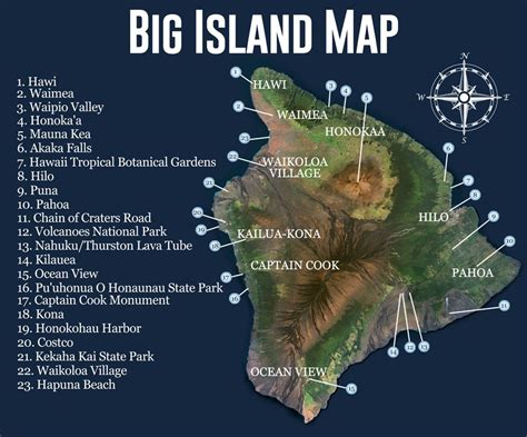 The Big Island Hawaii Map Map