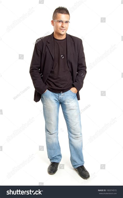 Full Body Shot Young Man Isolated Stock Photo 100374572