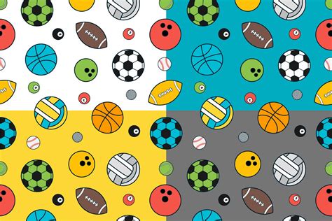 Sport Balls Free Vector Seamless Pattern