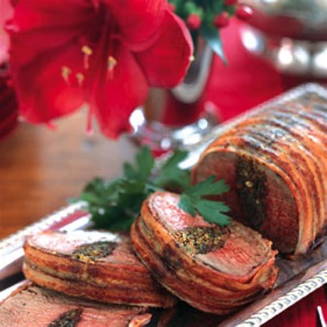 Bacon Wrapped Beef Tenderloin With Herb Stuffing Recipe