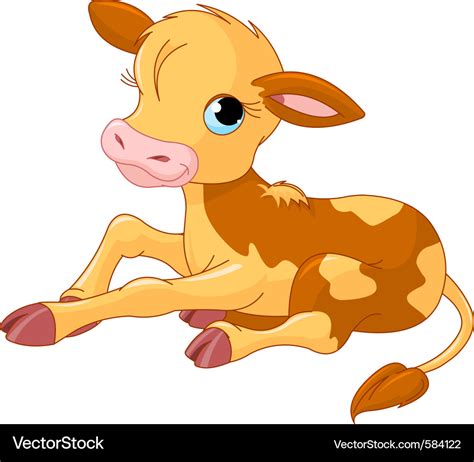 Cartoon Baby Calf Royalty Free Vector Image Vectorstock