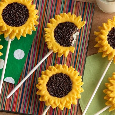 Sunflower Cookie Cake Pops Recipe In 2022 Sunflower Cookies Flower