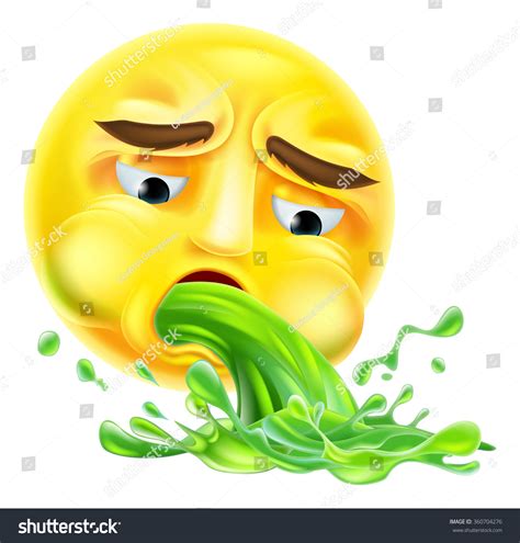 Vomiting Sick Ill Cartoon Emoji Emoticon Ilustración De Stock
