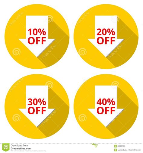 Sale Discount Icons Special Offer Price Signs Stock Illustration