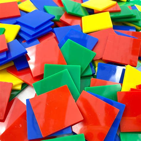 4 Color Plastic Inch Square Tiles Math Ploma