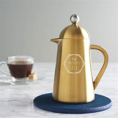 Personalised Faceted Gold Coffee Pot By Becky Broome
