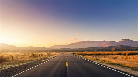 Dreamy Mountains Road Sunset Photo Hd Wallpaper Preview
