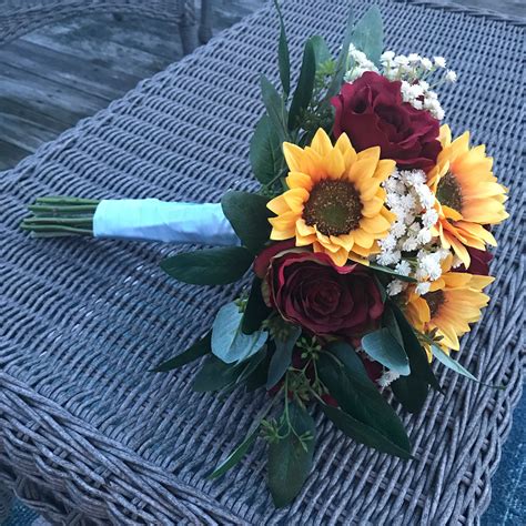 Bright, colorful bouquets with sunflowers, roses, succulents and greenery. Sunflower Bouquet, Bridal Bouquet with Sunflowers and ...