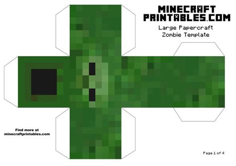 Minecraft Papercraft Bendable Zombie