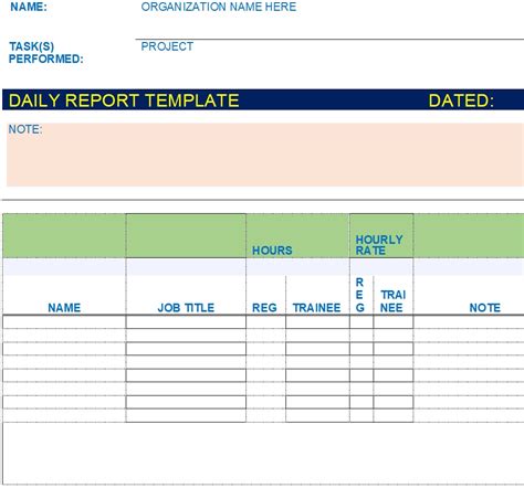 Daily Report Templates Excel Word Templates Balance Sheet Template