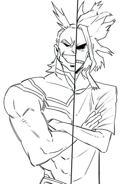 All Might In My Hero Academia Coloring Page Printable Coloring Page For