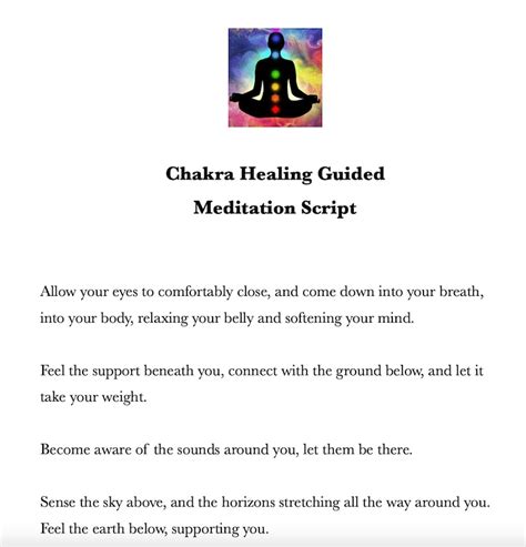 Chakra Healing Meditation Script Guided Meditation Script For Yourself