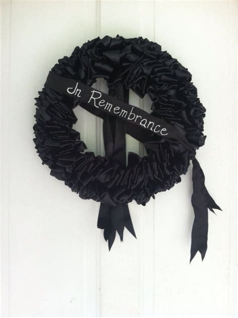 Wreath Mourning Wreath Black Ribbon 16 In By Bittersweetdesign Black