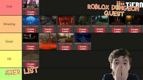 All Dungeons Tier List Roblox Dungeon Quest Youtube
