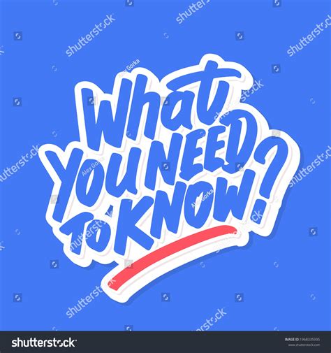 What You Need Know Vector Lettering Stock Vector Royalty Free