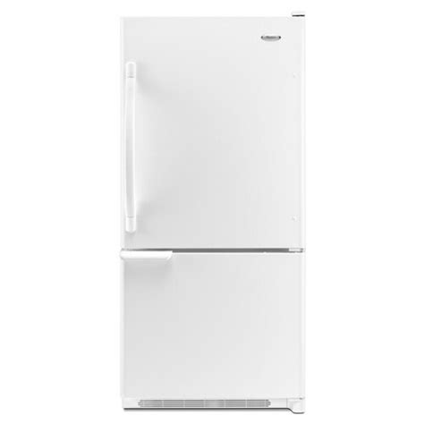 whirlpool 18 5 cu ft bottom freezer refrigerator with ice maker white at