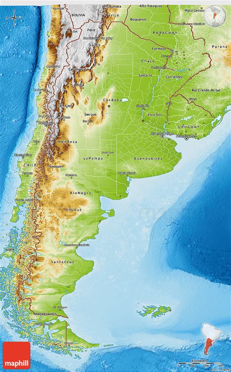 Physical Map Of Argentina Argentina Map Argentina Tra
