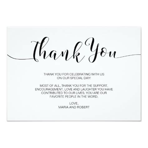 Maybe you would like to learn more about one of these? Minimalist Calligraphy Wedding Thank You Card | Zazzle.com ...