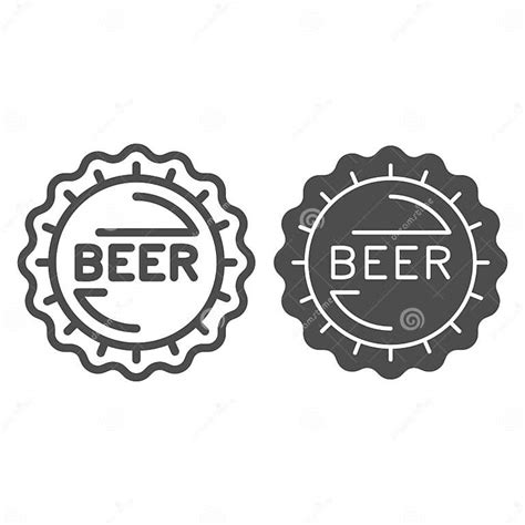 Beer Bottle Cap Line And Solid Icon Craft Beer Concept Bar Stamp Sign
