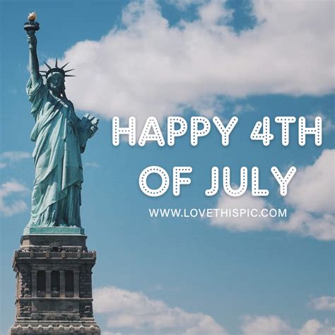 Statue Of Liberty In Blue Sky Happy 4th Of July Pictures Photos And