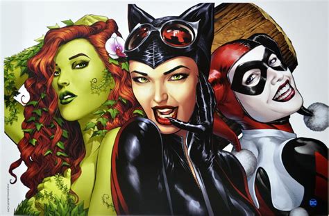 Gotham City Sirens Print Dc Batman Poison Ivy Catwoman Harley Quinn Gcs