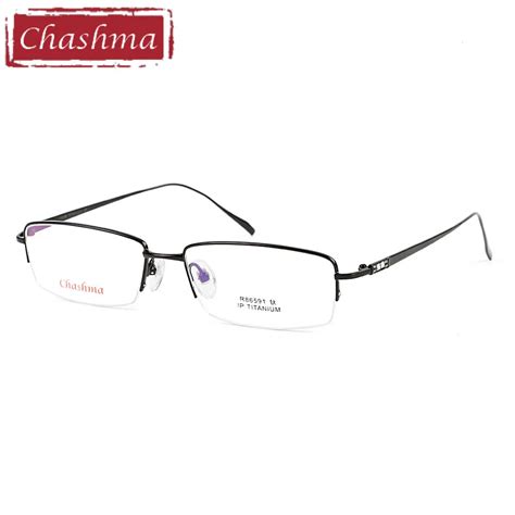 buy chashma brand men optical titanium glasses frame eyeglasses half frame