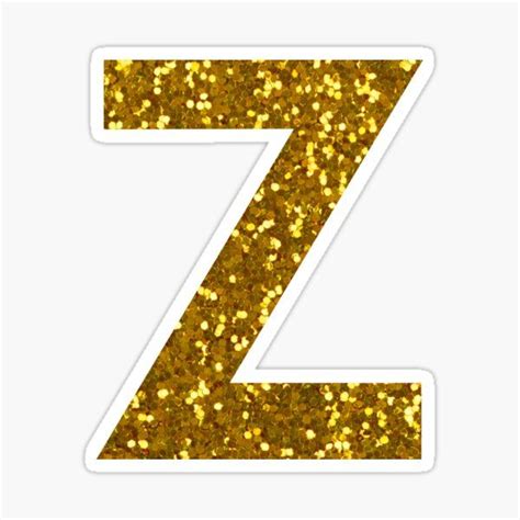 Gold Letter Z Gold Glitter Sticker By Pascally In 2021 Glitter