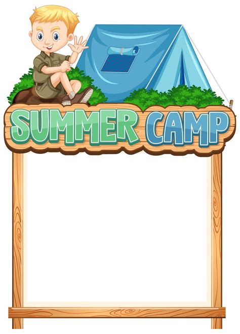 Border Template With Boy At Summer Camp 1367004 Vector Art At Vecteezy