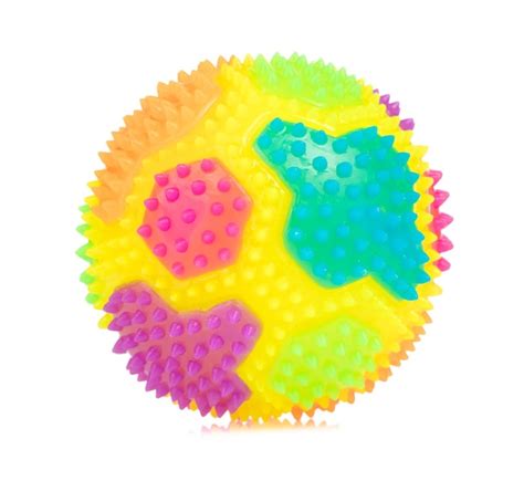 Premium Photo Colorful Massage Rubber Ball With Spikes Isolated On White Background