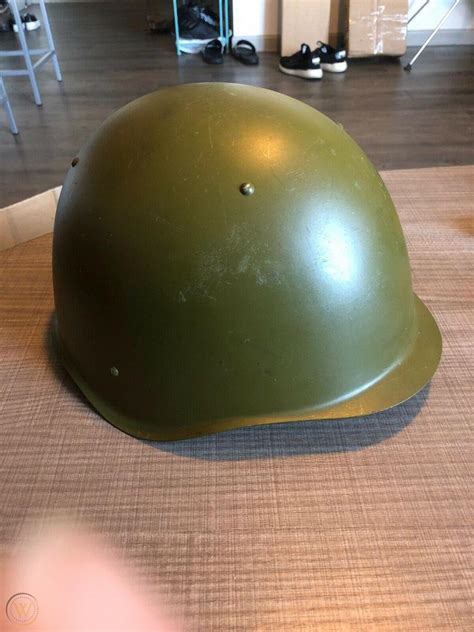 Original Russian Military Soviet Army Wwii Ssh40 Type Steel Helmet Used