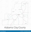 Map of Clay County in Alabama Stock Vector - Illustration of ashland ...