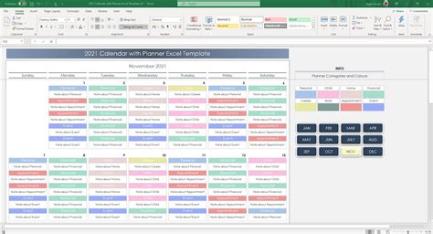 2023 Calendar With Planner Excel Template Excel Planner Etsy Uk