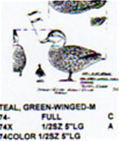 Green Winged Teal Standing Carving Pattern Cherry Tree Toys