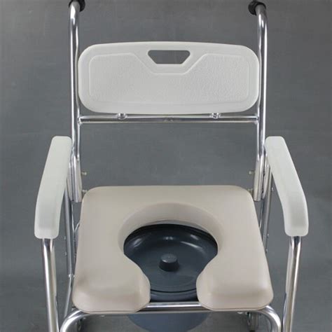 3 In 1 Aluminum Alloy Mobile Shower Bathroom Toilet Commode Chair
