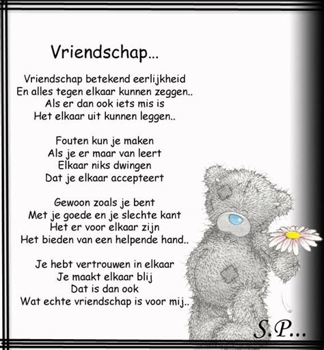 A Poem Written In German With A Teddy Bear Holding A Flower And The