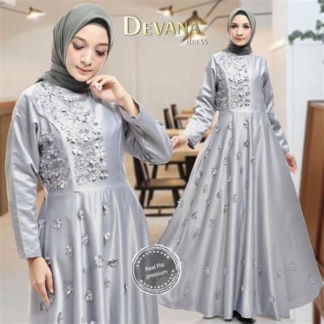 Model Baju Gamis Pesta Bahan Satin Bridal Cantik Ryn Fashion