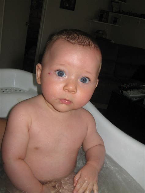 You can give him a sponge bath sometimes, and a full bath every few days. Lazarus Productions: My Little Baby boy Tyler having a bath