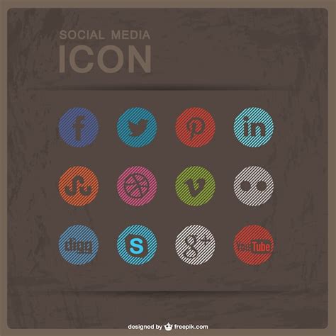 Free Vector Round Social Media Icons