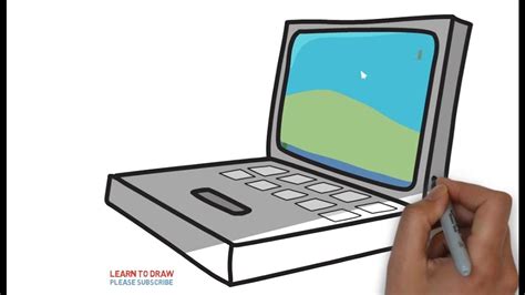 Easy Step For Kids How To Draw A Laptop Computer Youtube