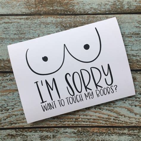 Im Sorry Apologies Boob Lover Card Card For Him Card For Etsy