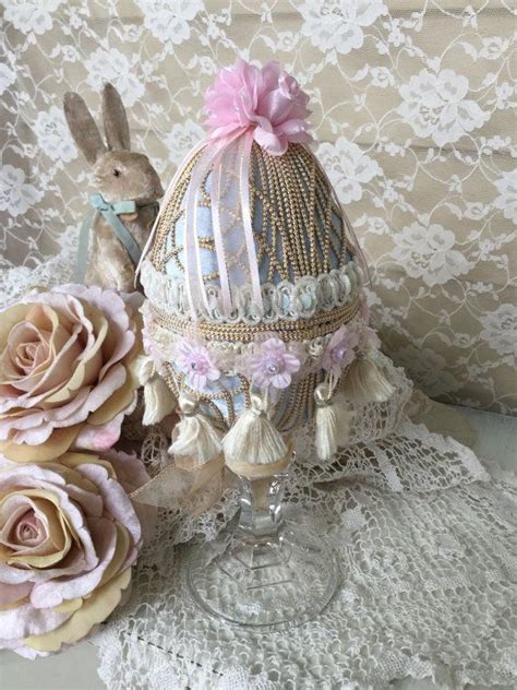 Victorian Velvet Easter Egg Ornament Shabby Chic Door Fannypippin