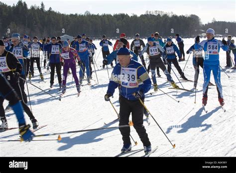 Cross Country Skiing Competition Vuokatti Sotkamo Finland Stock Photo