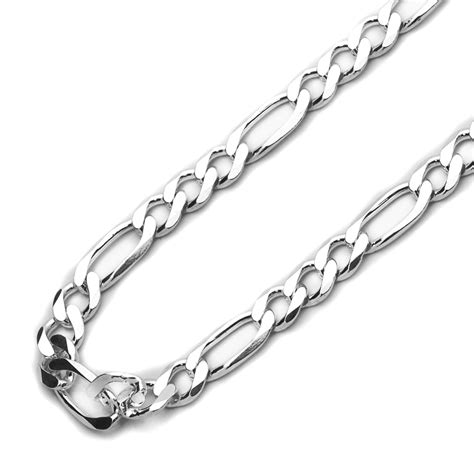 men s 5mm 925 sterling silver italian solid figaro chain necklace made in italy ebay