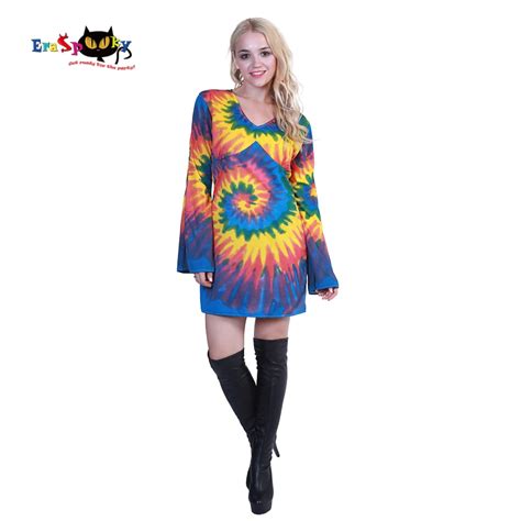 Plus Size 60s Peace And Love Sexy Paisley Hippie Dress Costume Women Halloween Party Costumes