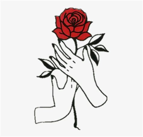 Hand Holding A Rose Drawing Free Download On Clipartmag
